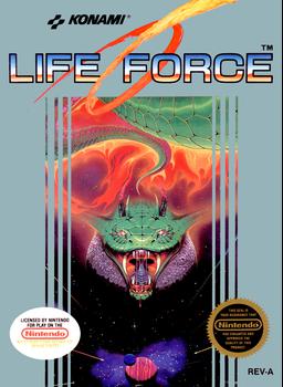 Discover Life Force, a thrilling action shooter for NES. Journey through space and combat alien threats!