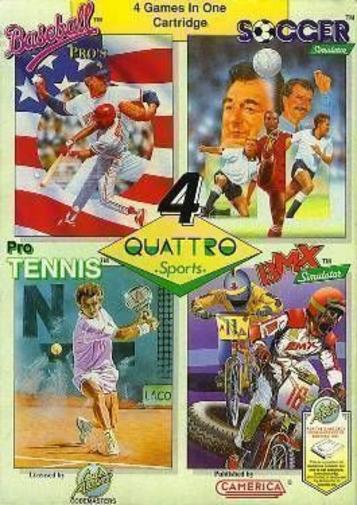 Explore Quattro Sports on NES, a top classic sports game featuring baseball, tennis, racing, and BMX action.