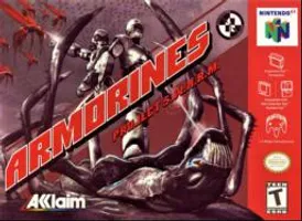 Armorines: Project S.W.A.R.M is a classic N64 sci-fi strategy game. Control robotic Armorines in tactical battles. Excellent multiplayer & singleplayer modes.