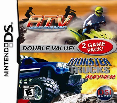Get thrilling action in Monster Trucks Mayhem & ATV Thunder Ridge Riders on Nintendo DS. Discover adventure!