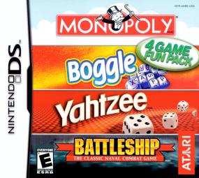 Explore the best 4 Game Fun Pack for Nintendo DS, featuring Monopoly, Boggle, Yahtzee, and Battleship. Top strategy and puzzle games.