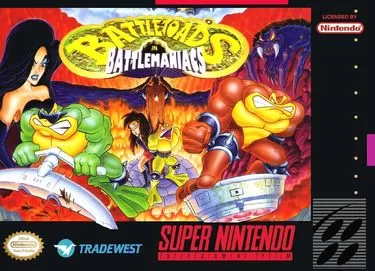 BattleToads in Battlemaniacs is a classic SNES platformer game featuring challenging levels and intense action. Relive the retro gaming experience.