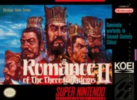 Immerse yourself in the epic Romance of the Three Kingdoms II for SNES, a captivating historical strategy RPG set in ancient China. Command armies, forge alliances, and conquer lands.