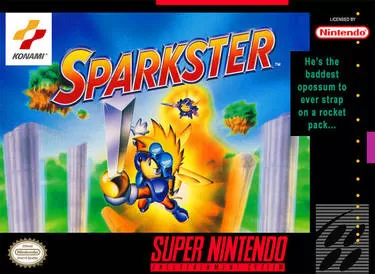 Experience the thrilling action-adventure of Sparkster on SNES, featuring intense gameplay and epic battles.