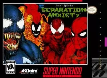 Dive into the action-packed world of Spider-Man & Venom: Separation Anxiety on SNES. Experience thrilling gameplay and adventures!