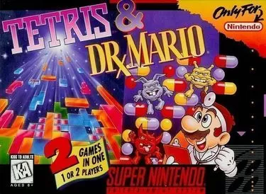 Enjoy Tetris & Dr. Mario on SNES. Classic puzzle gaming at its finest!