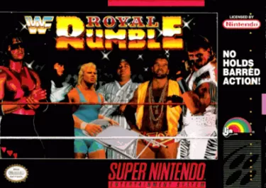 Relive the classic WWF Royal Rumble on your SNES! This action-packed wrestling game features all your favorite superstars in a battle for the championship.